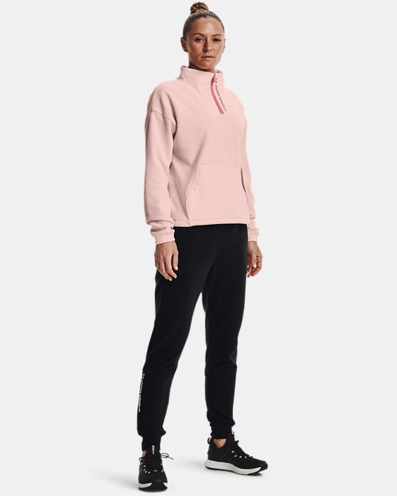 Sudadera con capucha y media cremallera UA RUSH™ Fleece para mujer, Pink, pdpMainDesktop image number 2